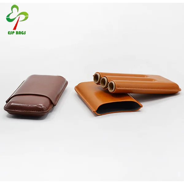 Mens Vintage Leather Cigar Case for Cohiba, Cigar Box Holds 2 Cigars for Man