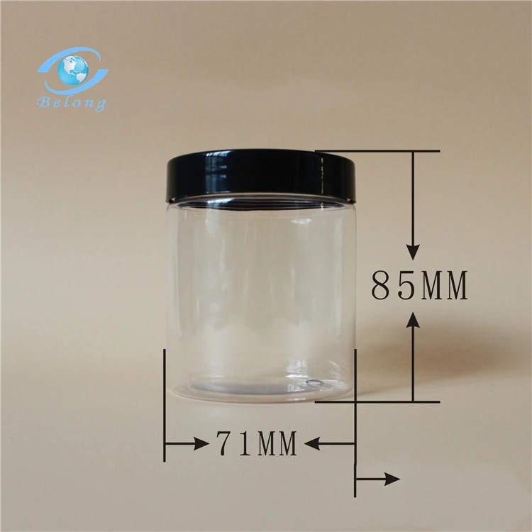 IBELONG оптовая продажа дешевых 8 унций 250 мл пустых прозрачных пластиковых контейнеров для печенья из ПЭТ с алюминиевой крышкой от производителя