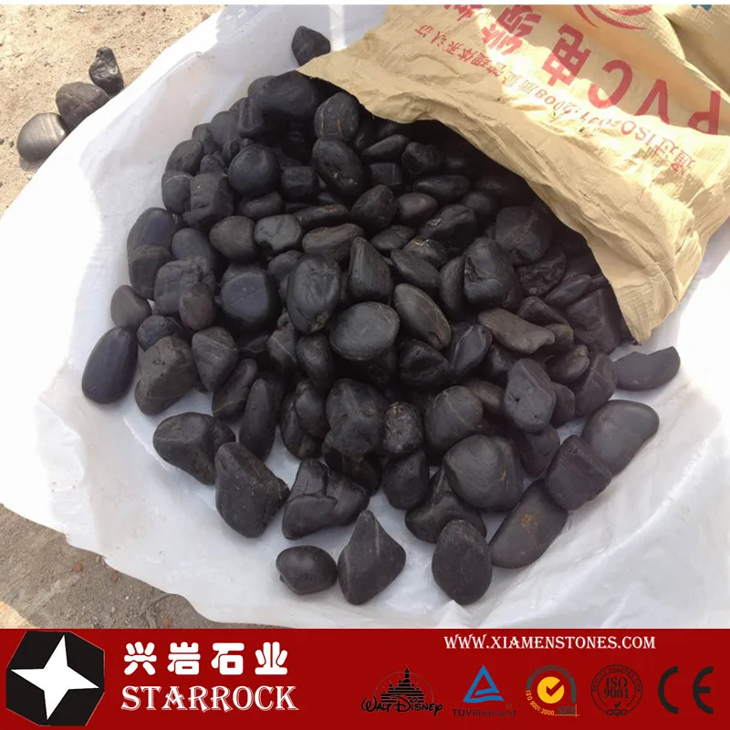 
black color pebbles for decoration,paving and building ,gravel pebble stone 