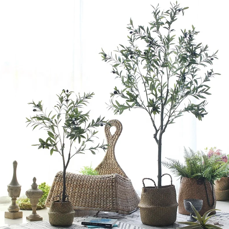 Faux Plant Artificial Plastic Branch Silk Leaf Olive Tree For Wedding Decor