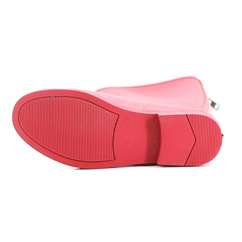 Customised designs Removable Waterproof red rubber boots with zipper