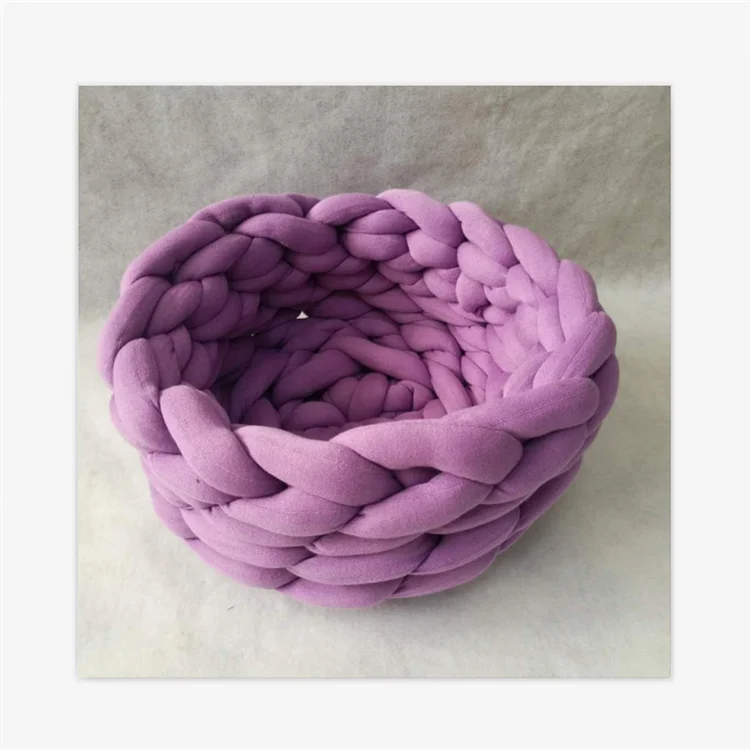 
Pet bed round Arm Knitting Cotton tube for soft dog blanket 