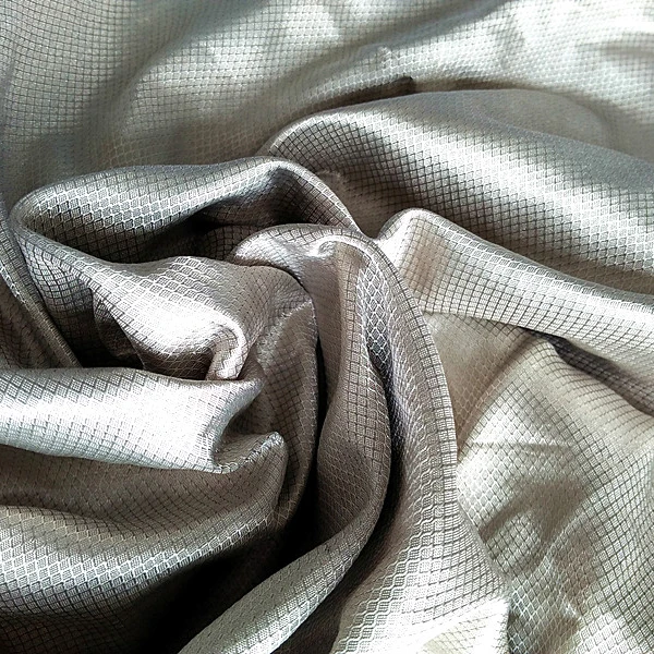 conductive silver plated woven diamond grid fabric