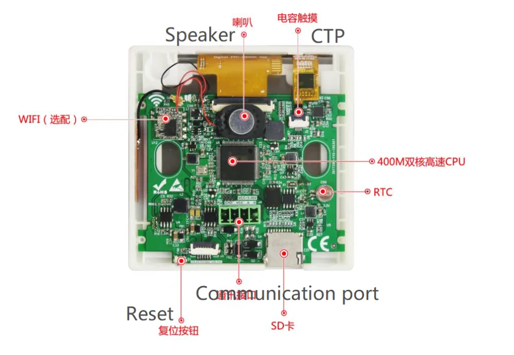 Последовательный интерфейс 2 8 дюймов 240*320 разрешение ЖК-дисплей RS232 TTL