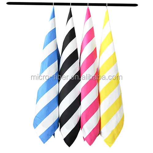 Stripe Sports Travel Beach Towel with Bag Wholesale Custom Printed Dry Quickly Microfiber Gift Kitchen Airplane Woven Square