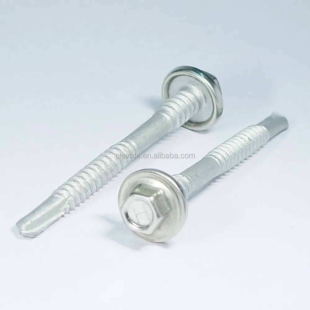 Powder Painted Head Indented Hex Washer Head Bonded Washer ASD Thread No.1 Reduce Point Roofing Self Drilling Screw