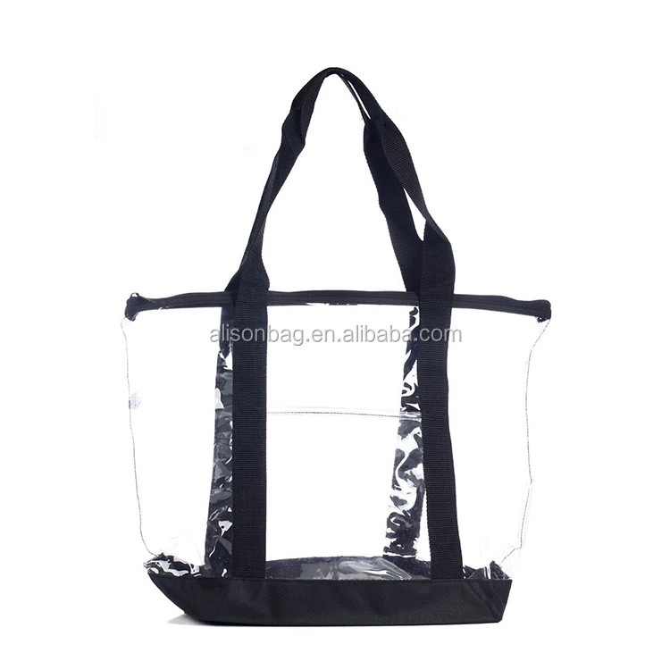 2020 Fashion Promotional Logo Printed Summer PVC  Beach Bag Transparent Plastic Beach Clear pvc Tote Bag