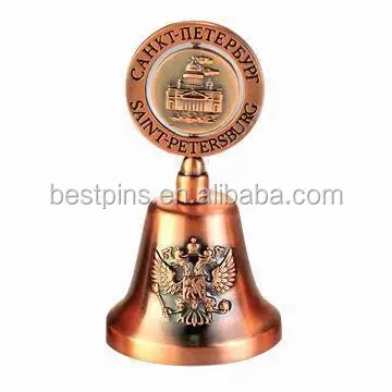 Полированные сувенирные колокольчики из античной меди для Санкт-Петербурга, колокольчики с российским гербом, металлические колокольчики с орлом
