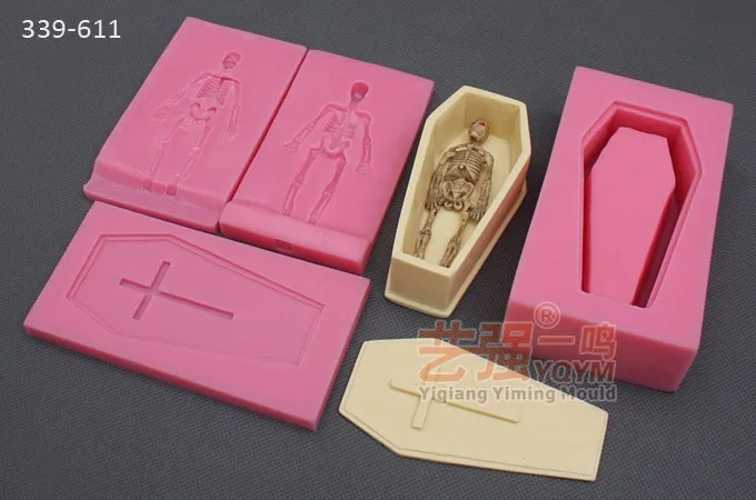 
silicone coffin cake mould,halloween cake decorations,silicone zombie mould 
