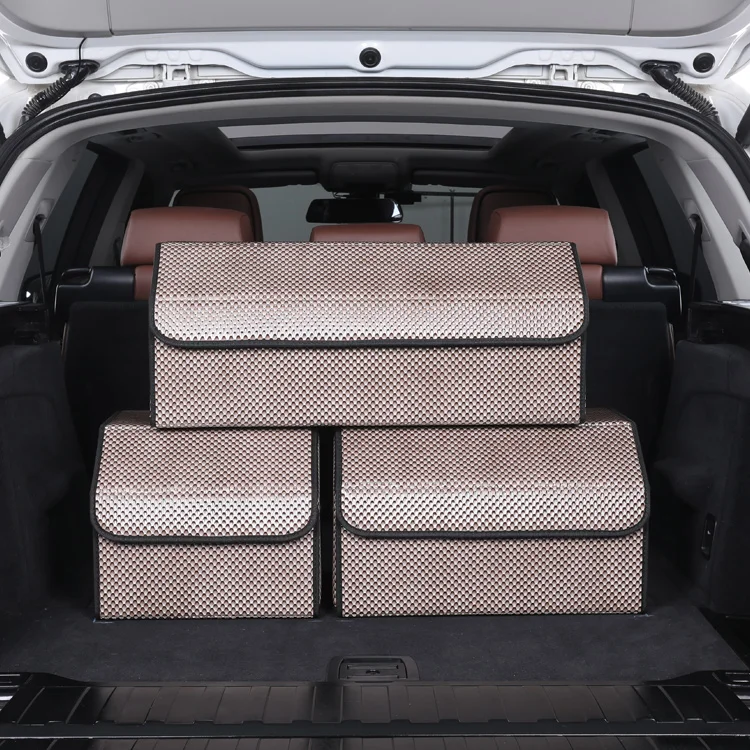
Hot Selling Multifunction Car Organizer Storage Box PU Leather Collapsible Waterproof Car Seat Storage Box 