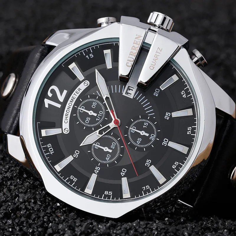 CURREN 8176 Men Watches 2019 Top Luxury Popular Big Dial Brand Watch Quartz Gold Watches Men Relogio
