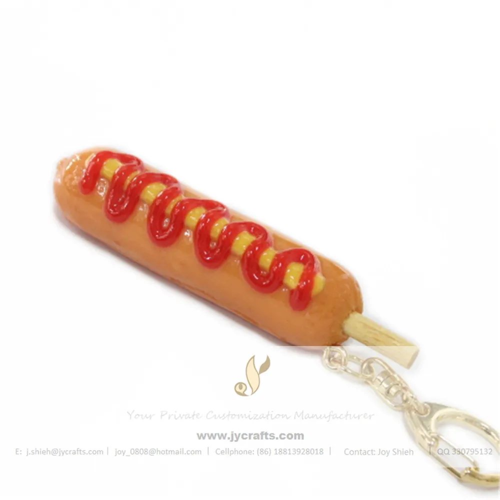 
party decor 3D novelty keychain plastic food fake sausage 