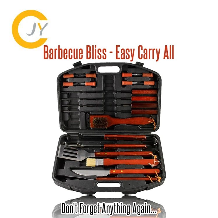 Amazon Top Barbecue Grill Set Cleaning Brush Private Label BBQ Tool Box Grill Tongs