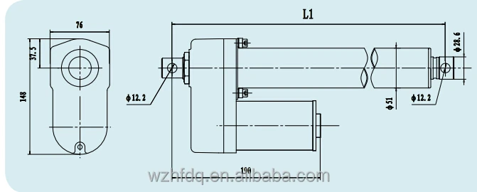 HF-TGC-L heavy duty linear actuator 10000N