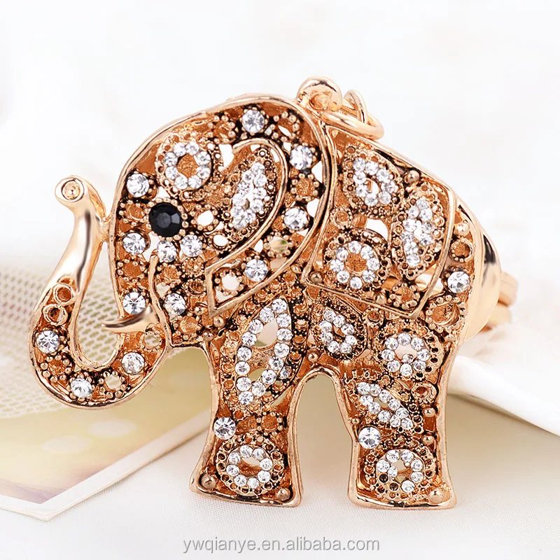 
Factory direct sale fashion metal african elephant shaped keychain for promotional gift 