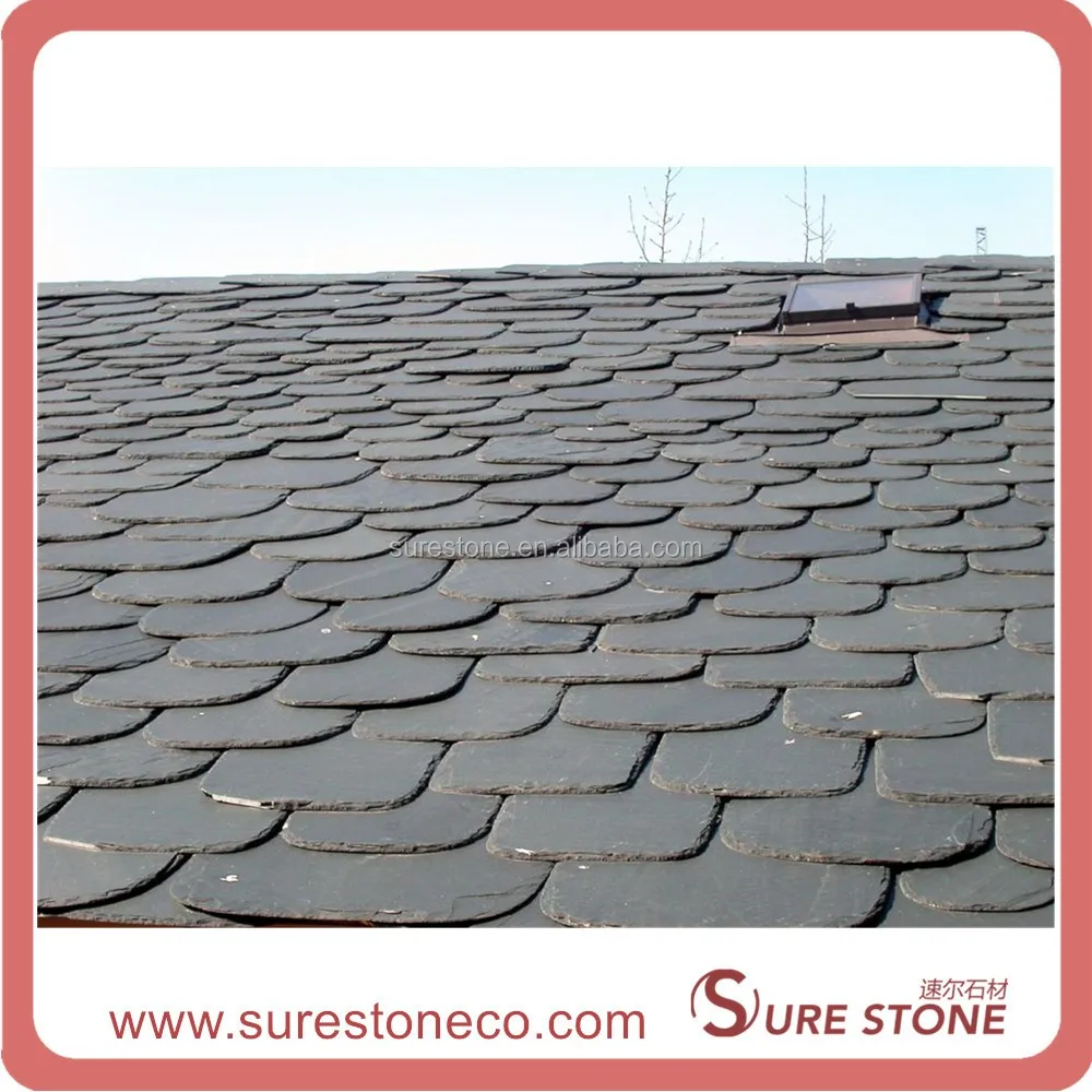 Roofing Slate, Natural Slate Roof Covering Tiles, Black Slate Roof Coating Tiles