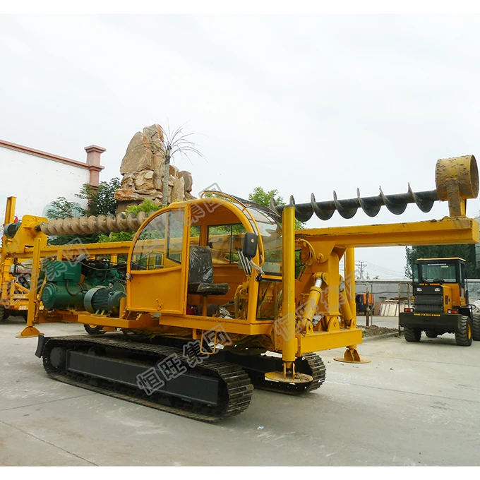 360 degrees rotating 80-800mm deep hole housing foundation PV pile driver