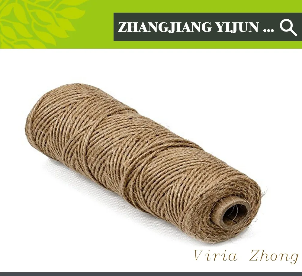 Knitting twisted rope baler hemp cord natural fiber raw color jute twine 3 strands exported from China