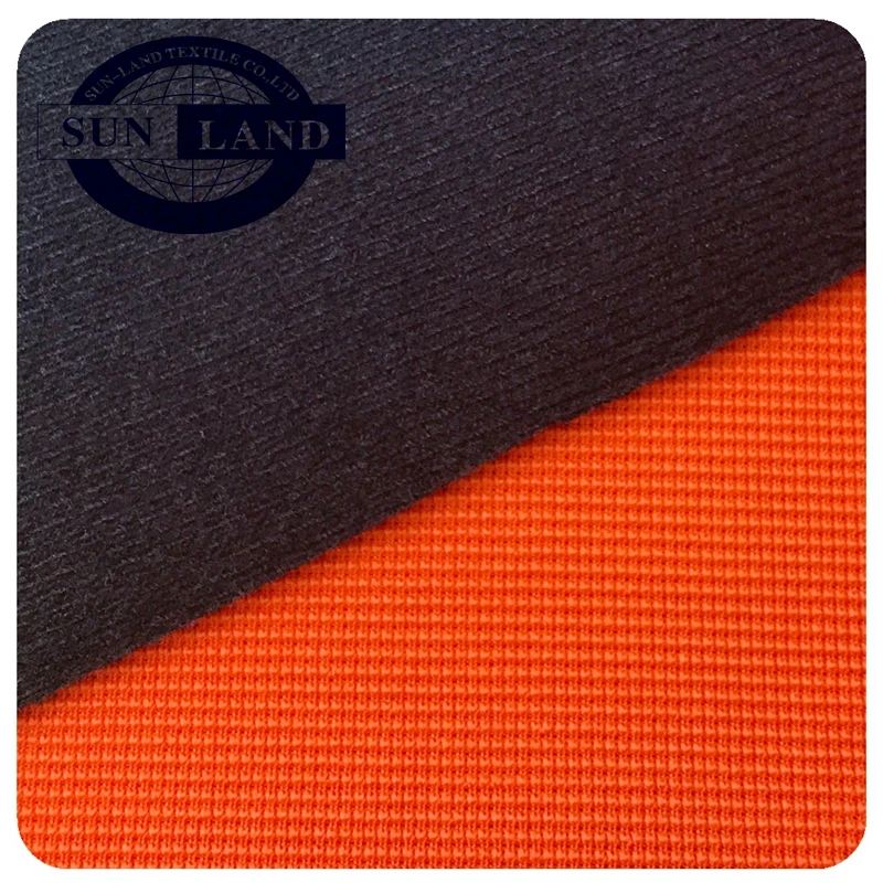 orange stock rts sports motobike work safety knit glov e s 97% polyester 3% spandex ottoman rib fabric