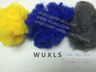 dope dyed colored polyester staple fiber psf fibre trilobal for needle punched non-woven fabric / GEO-textile / vortex spinning