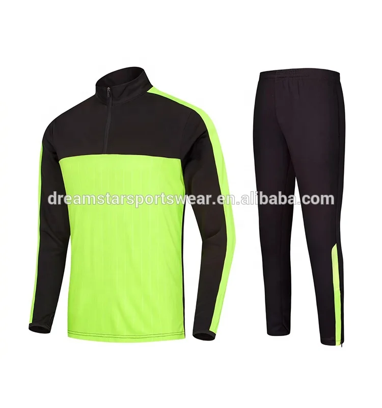 Promotion Best 2022 Blank Orange Half-zipper Soccer Training Jacket Set For High Quality Soccer Tracksuit
