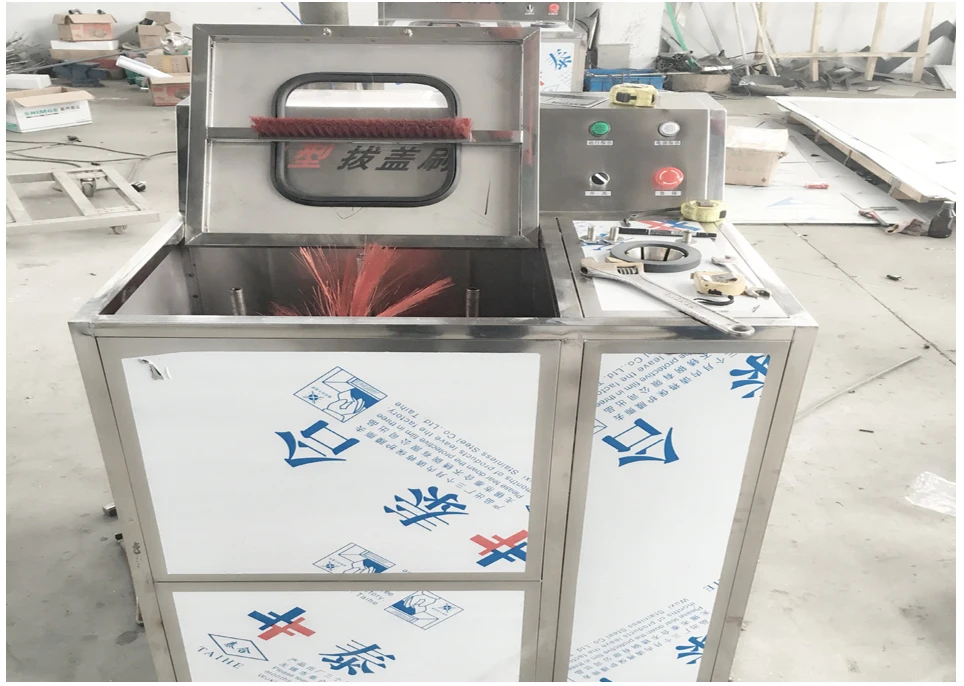 Lid extractor automatic bottle brush 5 gallon drum cleaning equipment barrel washer