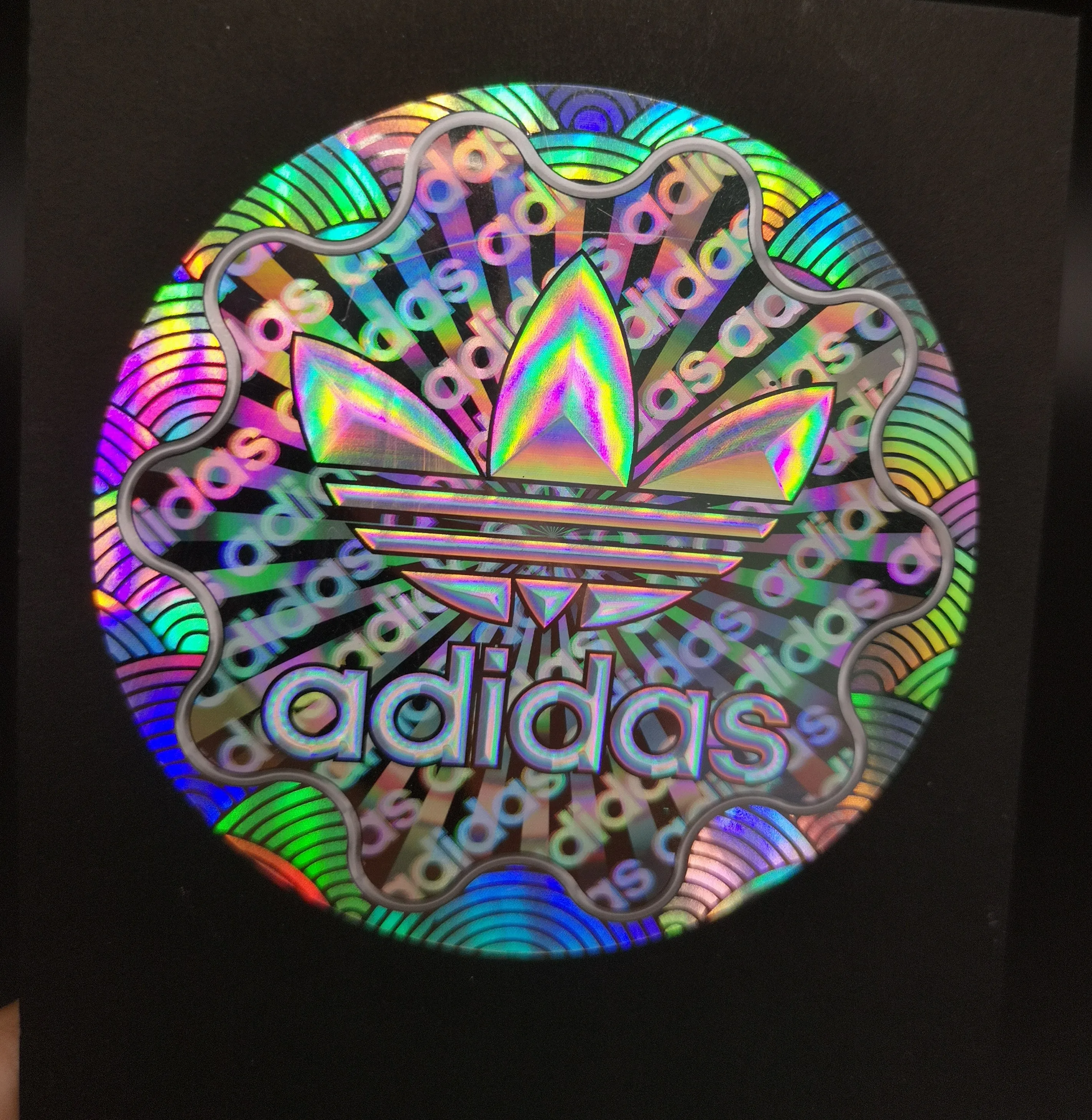 Melt emboss effect hologram security adhesive stickers