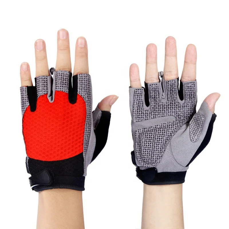 Half finger weight lifting training adjustable durable gym training glove with customized logo