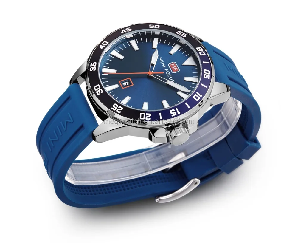 2024 popular design navy blue simple mens japan movt quartz watches relojes para hombres silicone strap mini focus watch