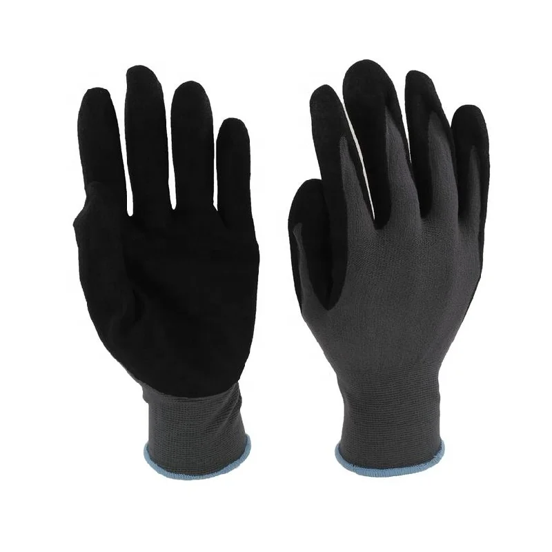 15G Nylon Sandy Nitrile Coated Gloves Working Safety Gloves (1600388838494)