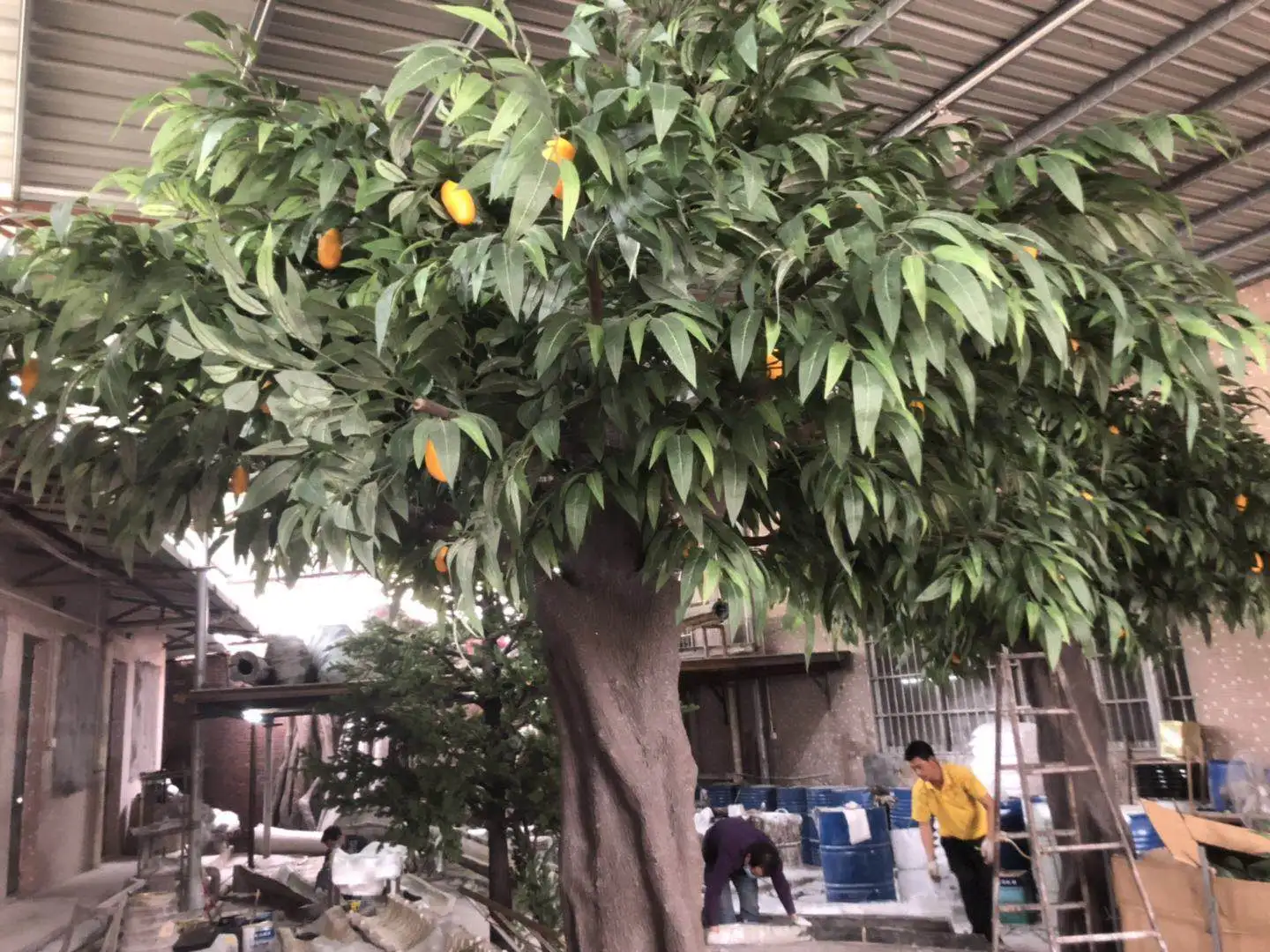 Mango tree fruit tree big fake tree 5m artificial plants fiberglass trunk indoor outdoor plants