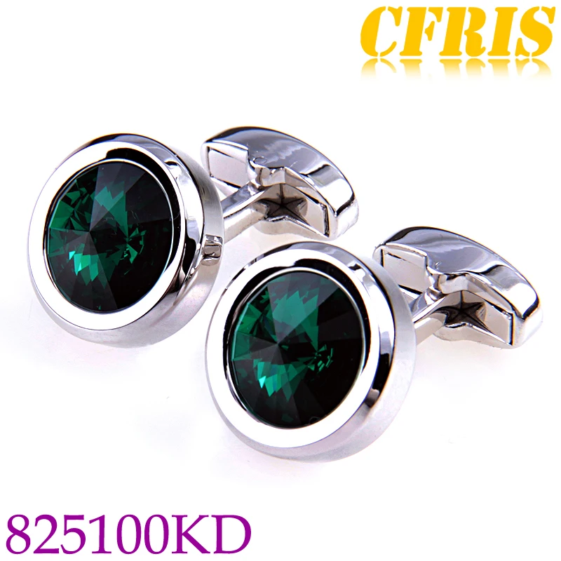 
Elegant Shiny Navy Blue Crystal Circular Cufflinks Wedding Cufflinks for Men 
