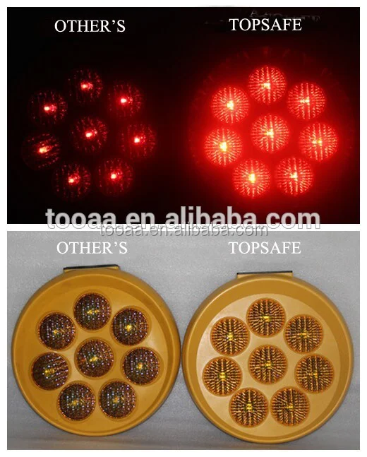 Red led solar sunflower flashing warning light