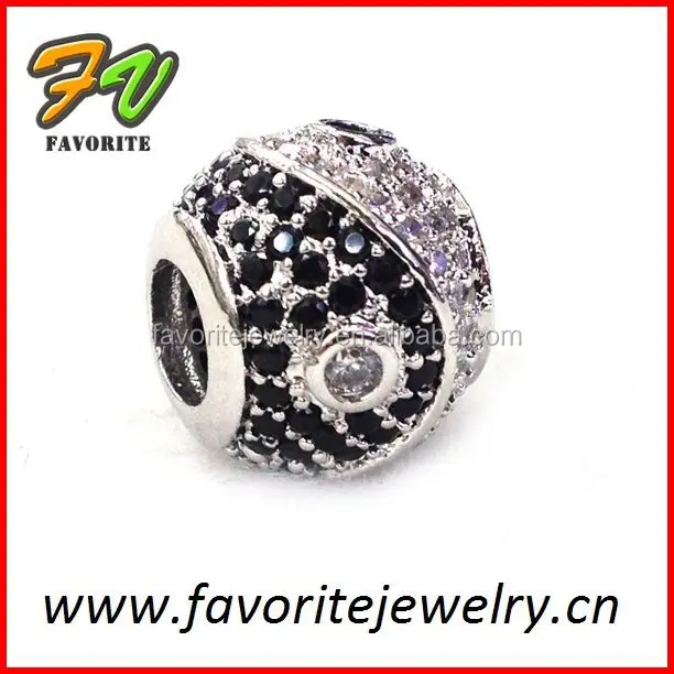Black Silver Crystal Beads Paved Products