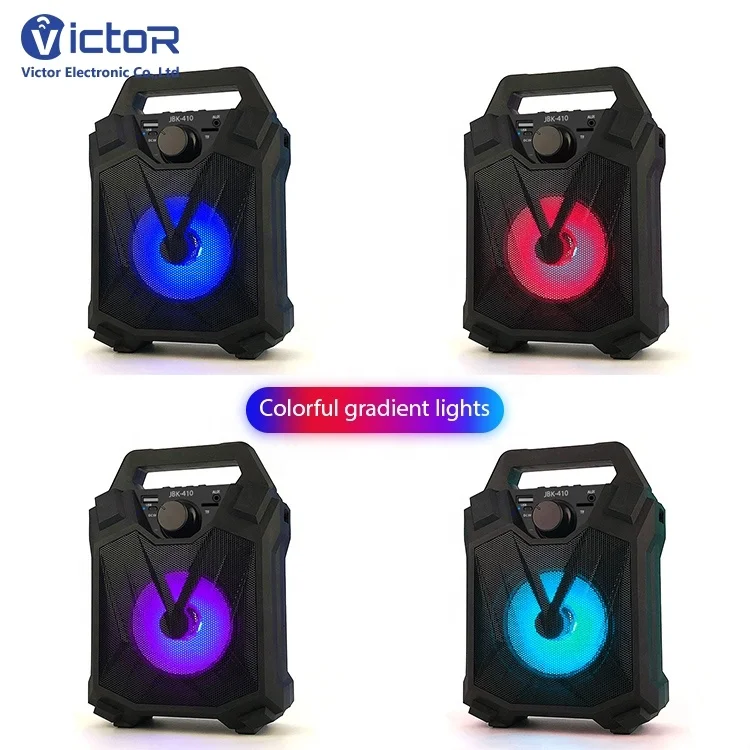 Colorful gradient lights portable speaker with mic karaoke speaker