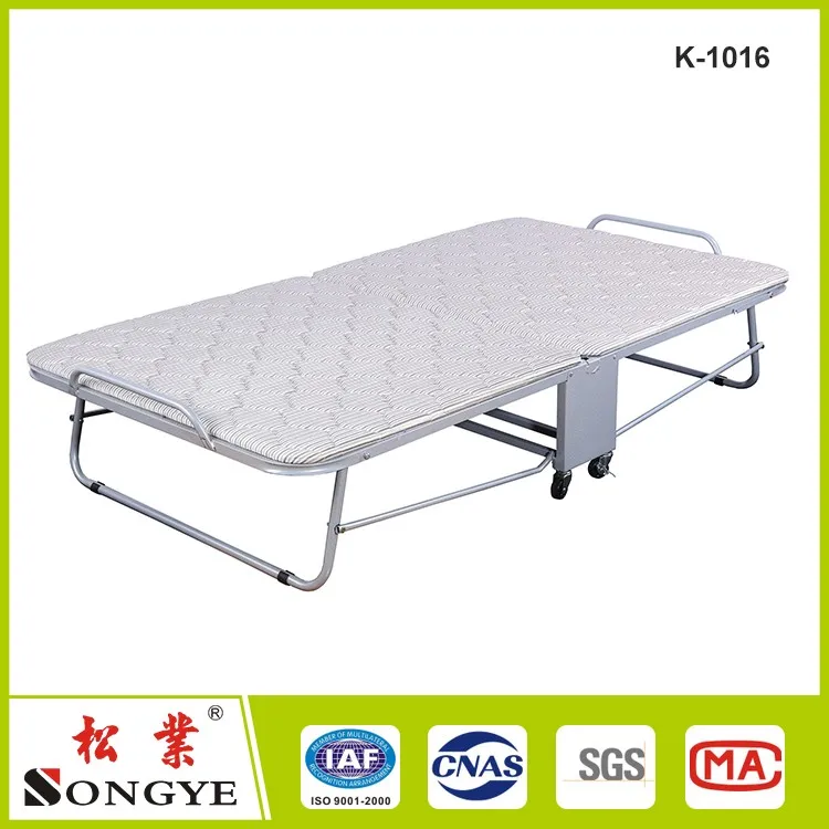 Guest Folding Bed With Metal Frame And Reversible Memory Foam Mattress