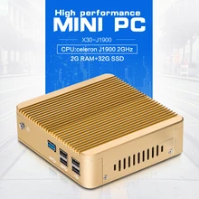 Fanless Small System X30-J1900 Celeron Quad Core Mini PC Windows 7 Vensmile W10 mini cpu 2G RAM 32G SSD With VGA/HDMI