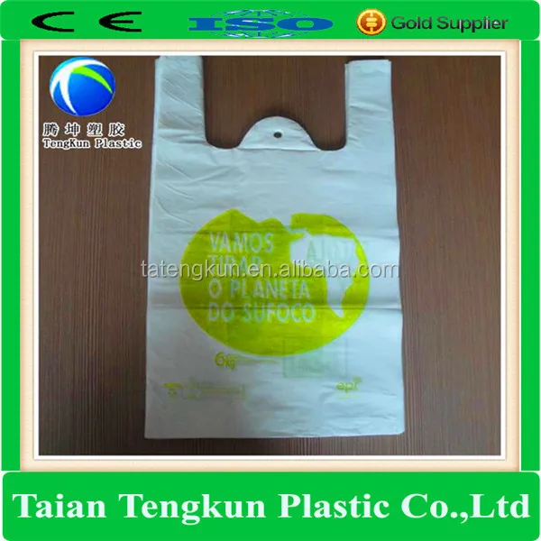 
High density corn starch garbage bag 13 gallon shopping packaging plastic vest handle T-shirt bagcornstarch garbage bags 