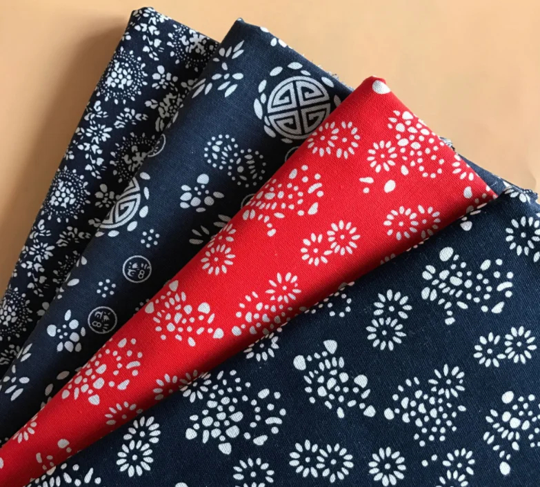 Flower Printed  Linen Fabric Vintage Style Textiles For DIY Curtains, Sofa, Cushion, Pillow