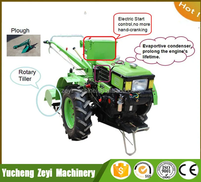 15 horsepower walking tractor/ diesel micro cultivator with a Ploughing machine
