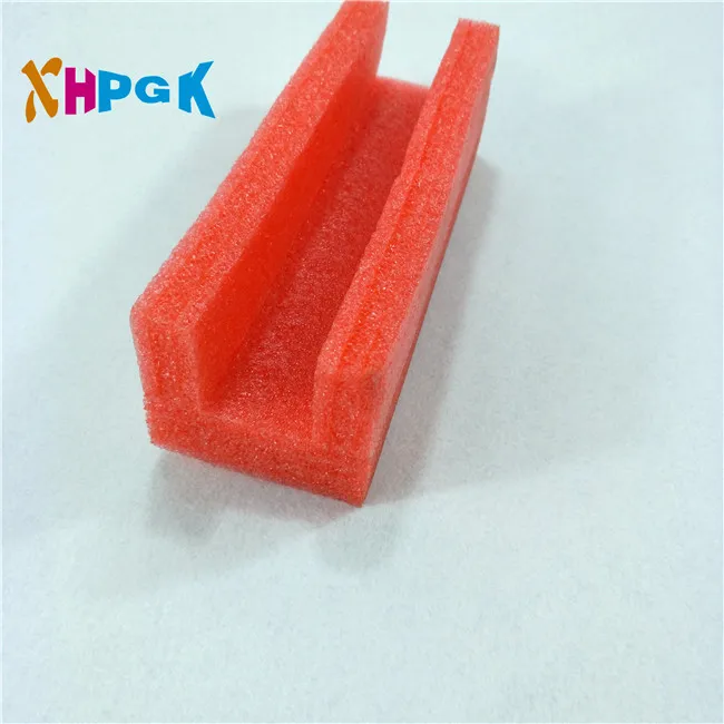 Customized shape red color polyethylene foam corner / edge protector wall foam protection