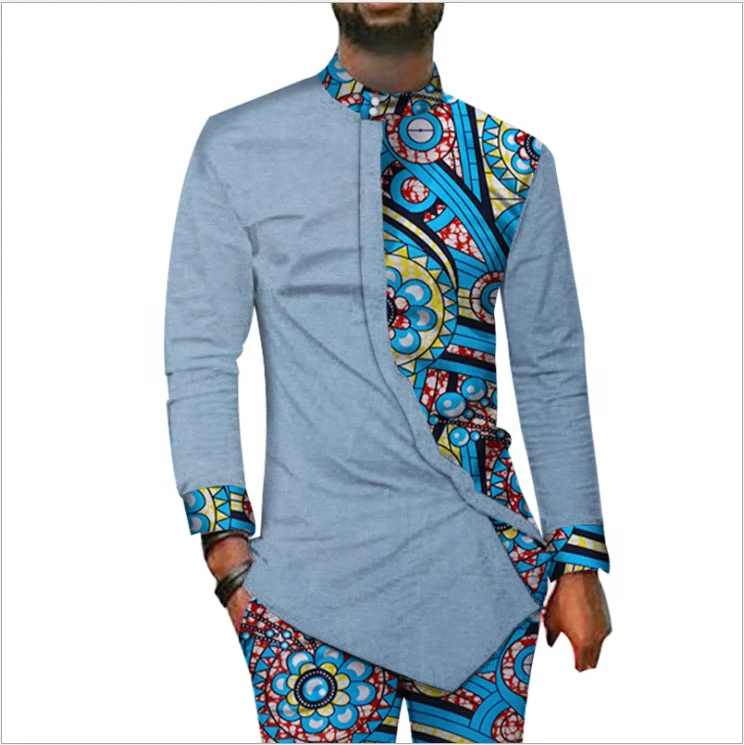 Контрастная джинсовая вощеная ткань, Африканский Национальный мужской костюм