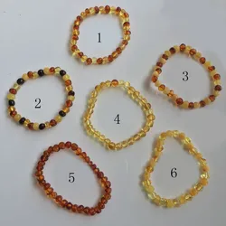 8 Optional 18cm Natural Amber Stones Adult Baroque Genuine Raw Baltic Amber Wholesale Stretch Beaded Bracelet