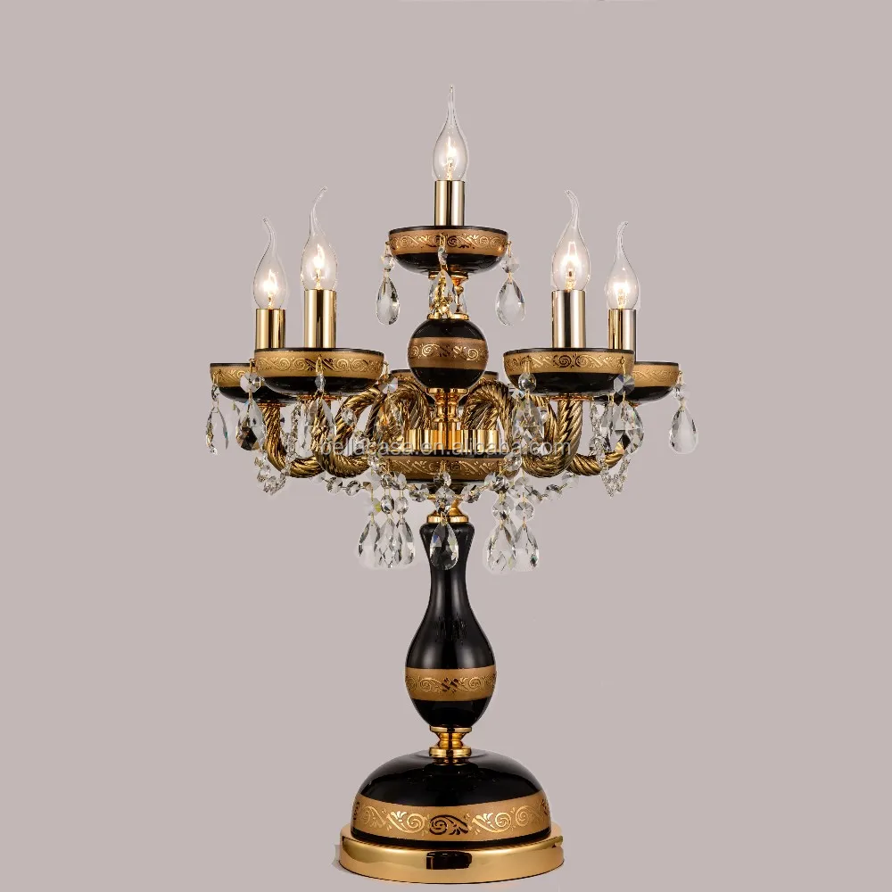 Марокканский Тип Черный Цвет Candelabros K9 кристалл настольные лампы для спальни