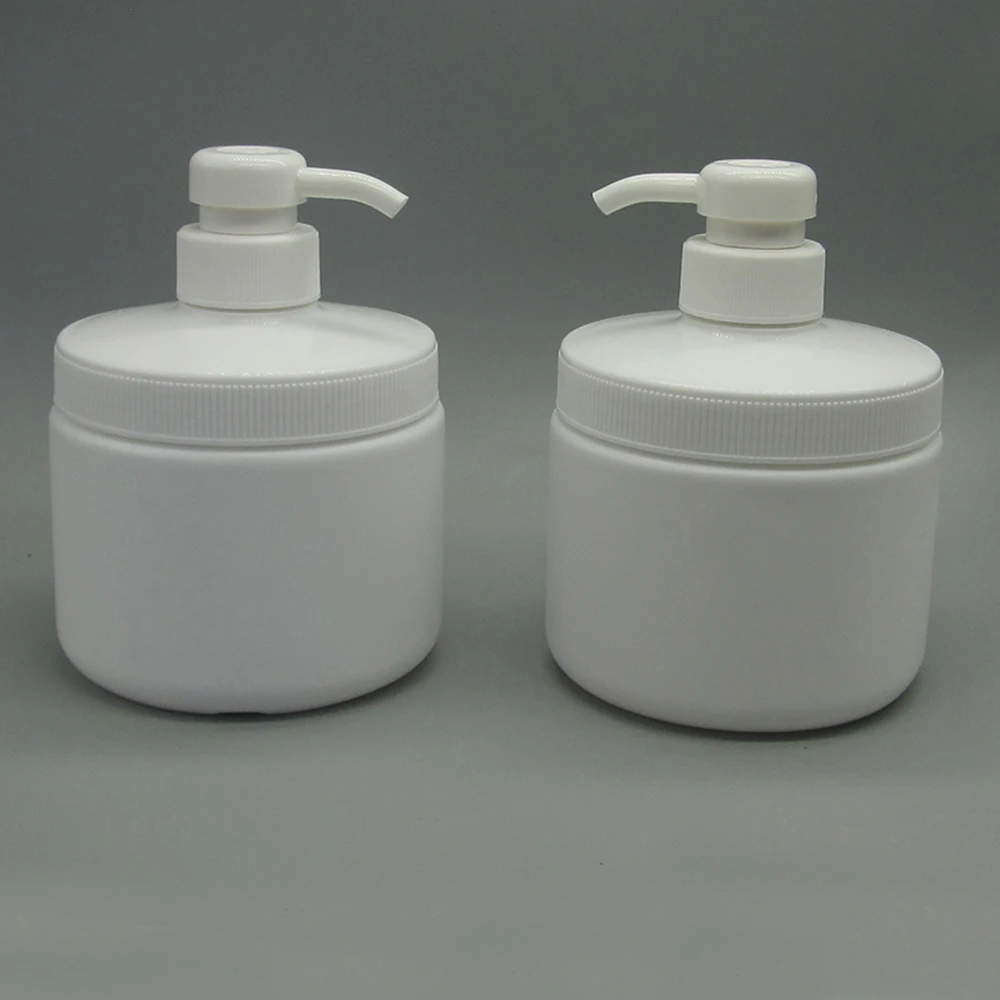 500ml Plastic Round Cosmetic White Lotion Cream 500 ml Jar with Pump