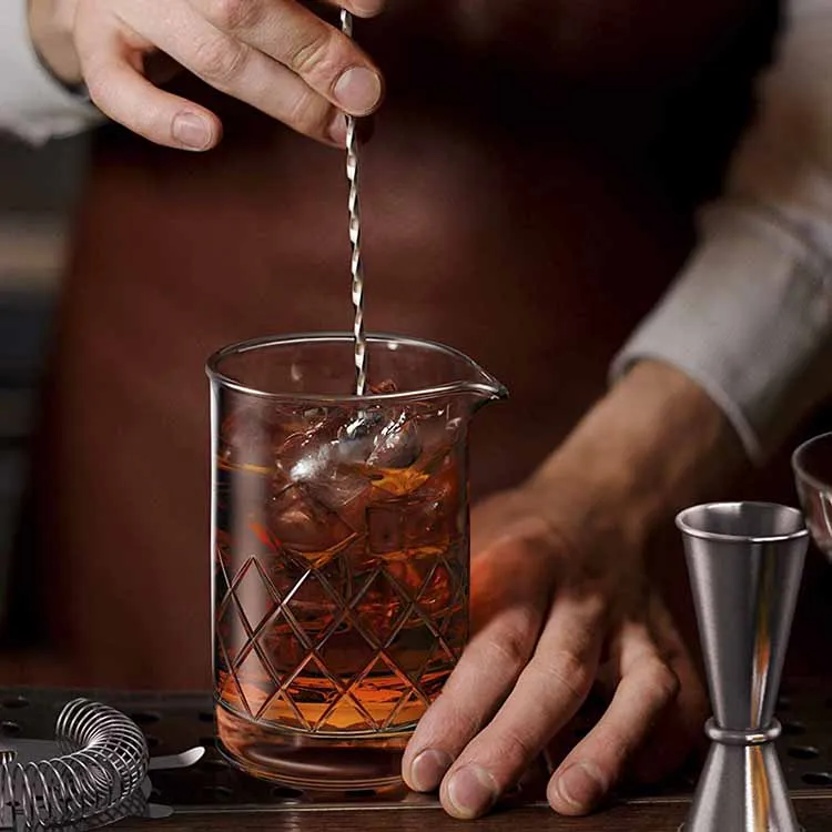 500ml machine made lead-free bar cocktail shakers crystal cocktail mixing glass