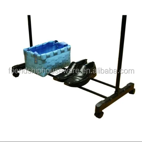 Manufacturer Adjustable Garment Rack Clothing Rail with Wheels - Black hot sale