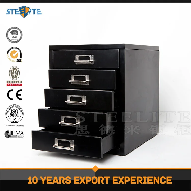 China suppliers 5 drawer metal file cabinet Receive ark sliding drawer box on table top