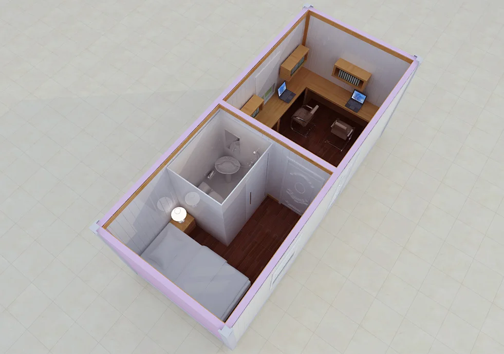 Colourful Design Drawing Container Homes Shipping Container House 20/40 ft Labour Accomodation