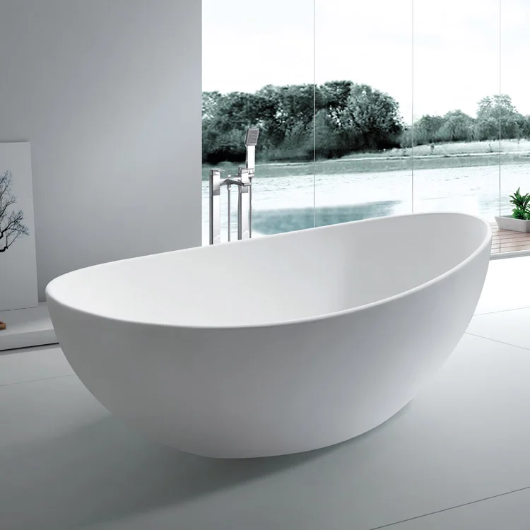 SM-8633A 1.66m High quality bathroom standing solid surface stone resin bathtub